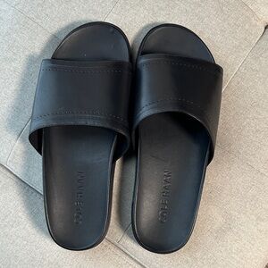 Cole Haan Men’s Leather Slip On Slides in Black Size 9